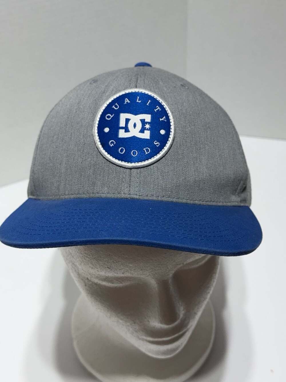 DC Shoes Quality Goods Snapback Hat Gray Blue OSFM Adjustable Cap